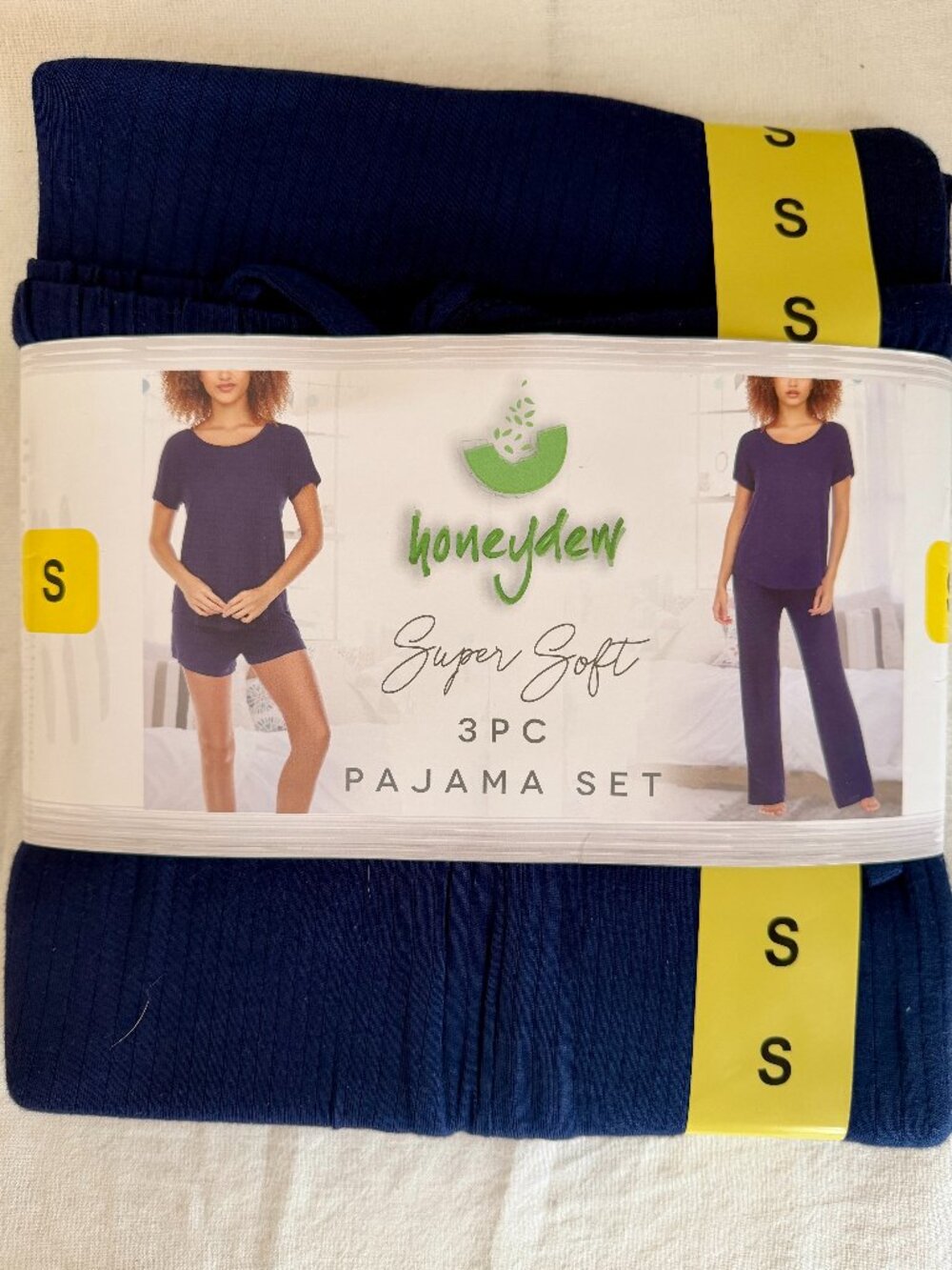 Honeydew Women's Super Soft 3 Piece Pajama Lounge Set Size S North Star Blue NEW